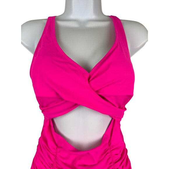 Blooming Jelly Women's Swimsuit One Piece Push Up Tommy Control Pink Size Medium - Picture 3 of 9